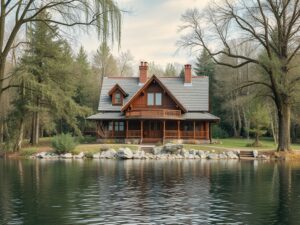 Плавучий дом-понтон из клееного бруса