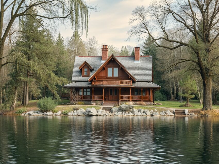 Плавучий дом-понтон из клееного бруса