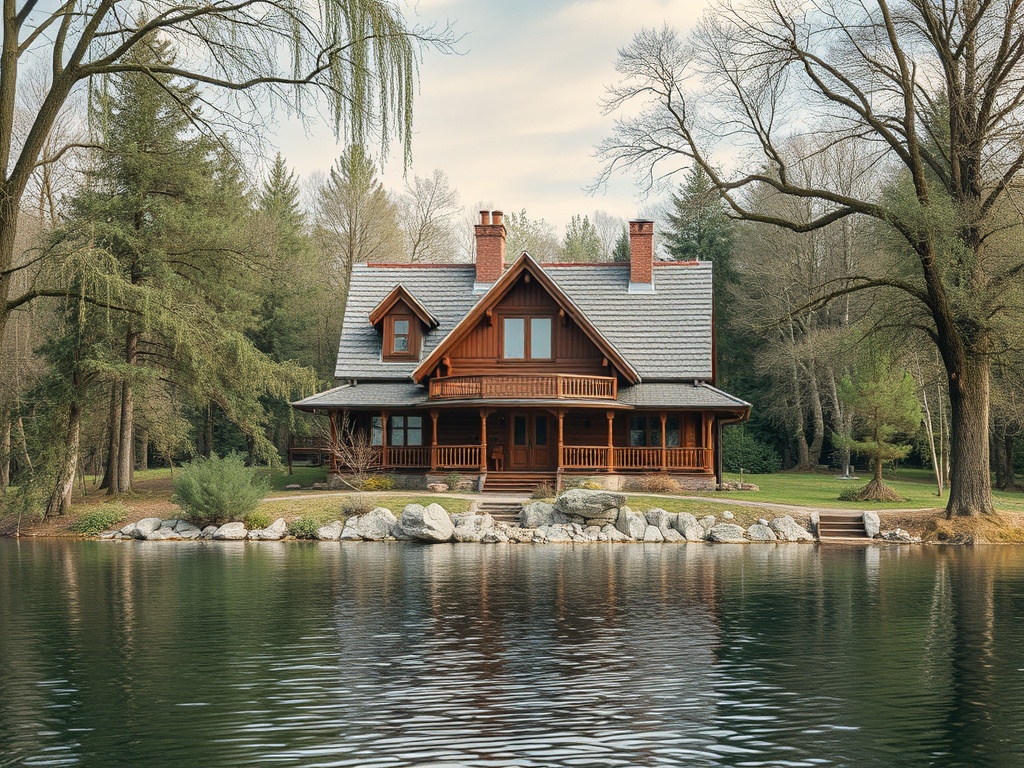 Плавучий дом-понтон из клееного бруса